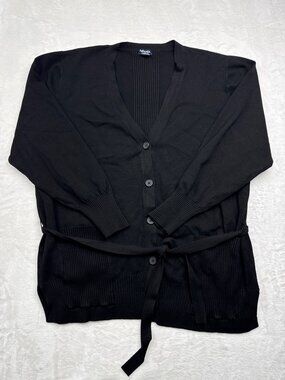 Splendid Womens Black Belted Cardigan Sweater XXL Viscose Blend